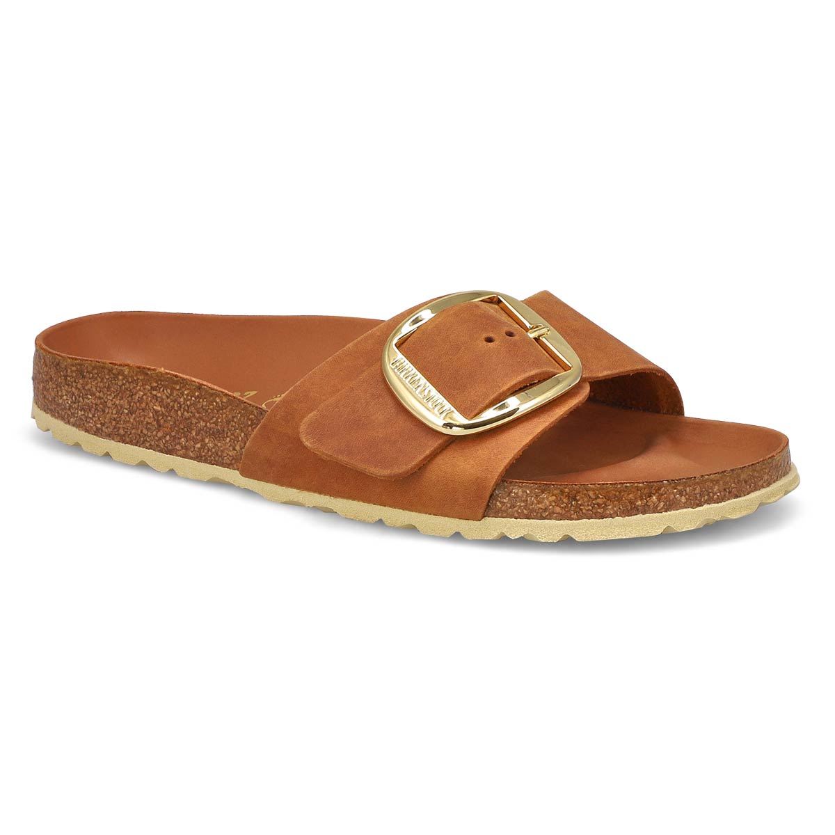 Women's Madrid Big Buckle 1 Strap Narrow Sandal - Cognac