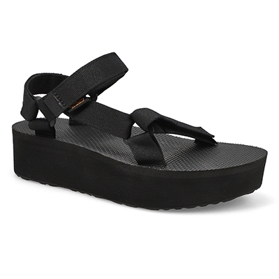 Lds Flatform Universal Casual Sandal - Black