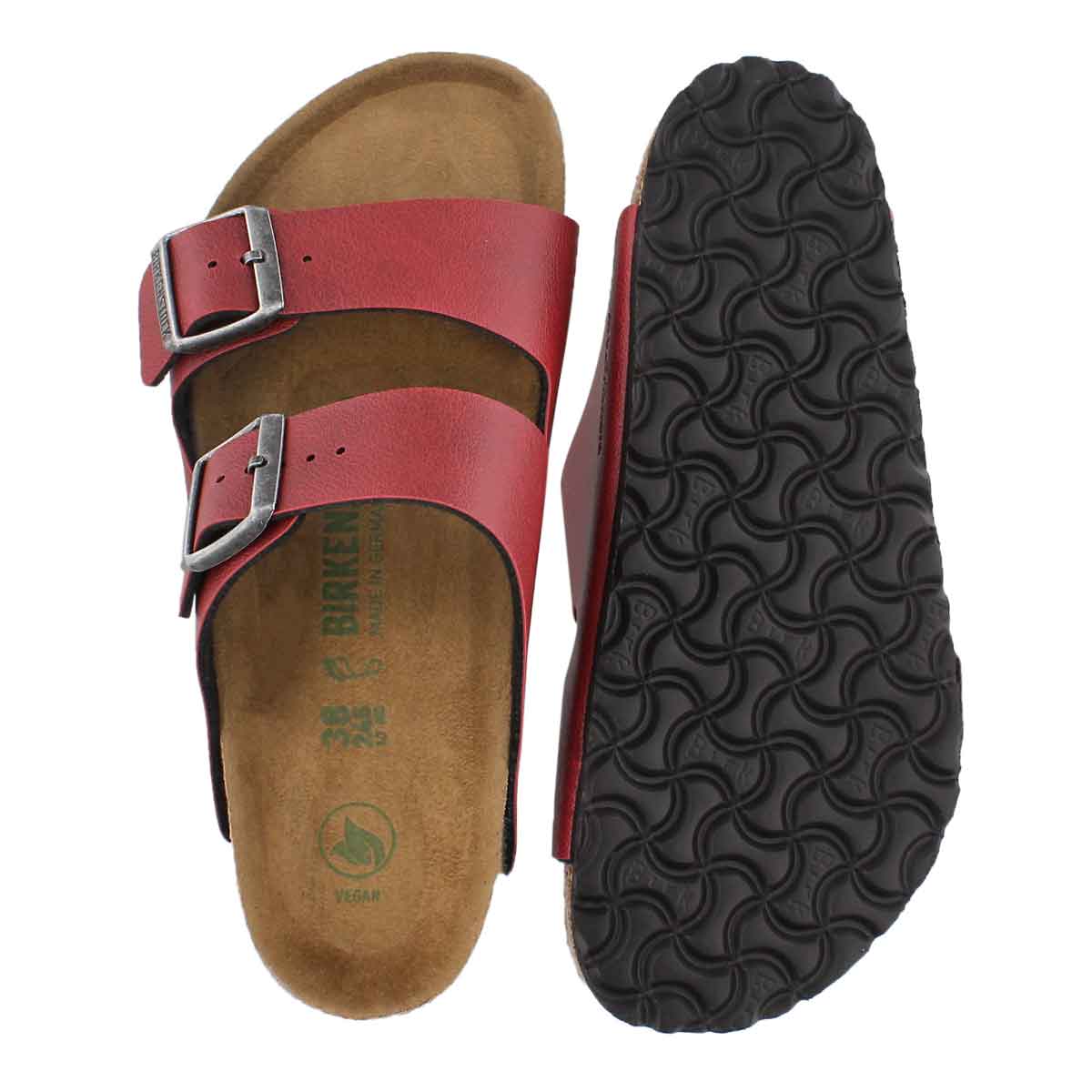 Sandales ARIZONA VEGAN, bordeaux, femmes