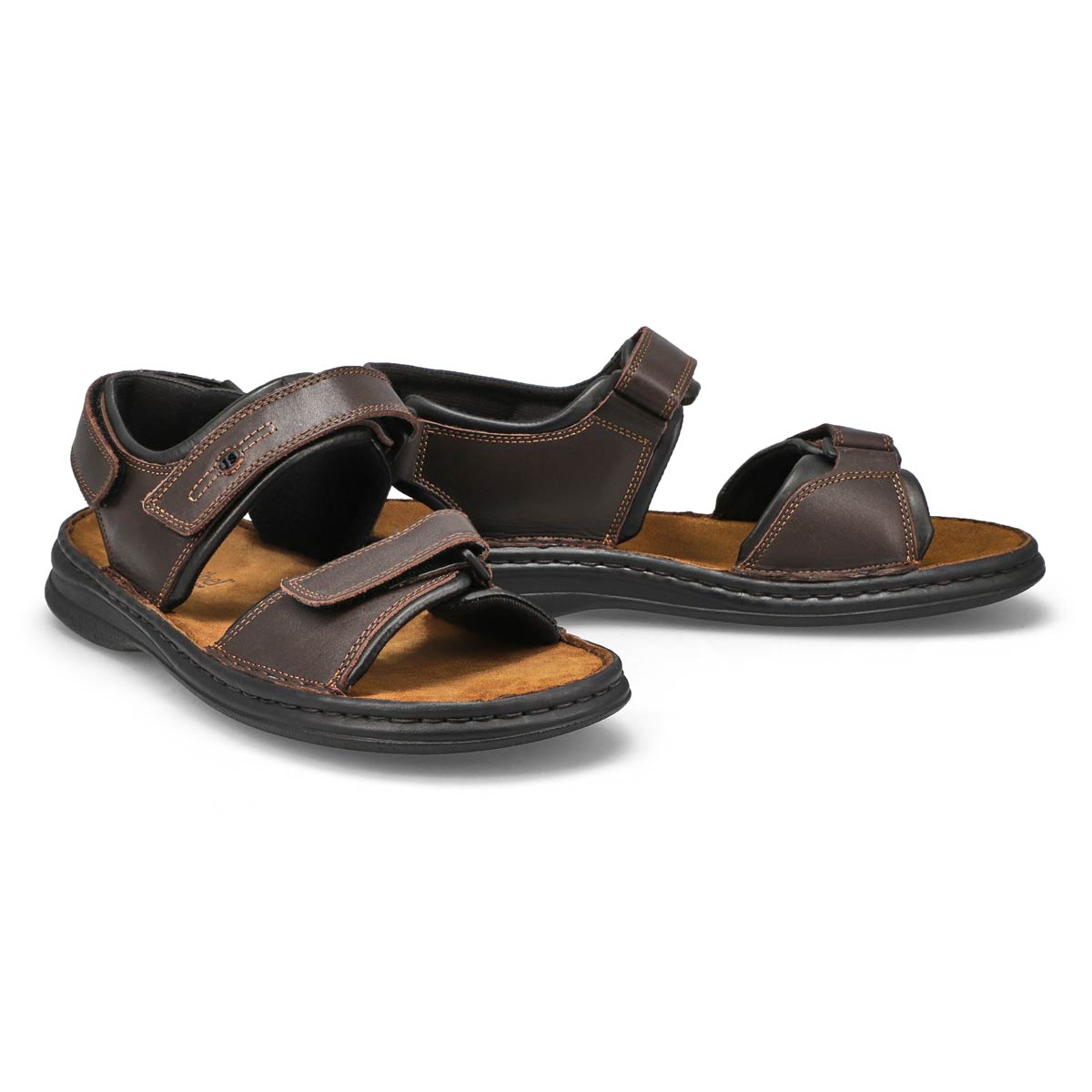 Men's Rafe Leather Casual Sandal Wide - Brown