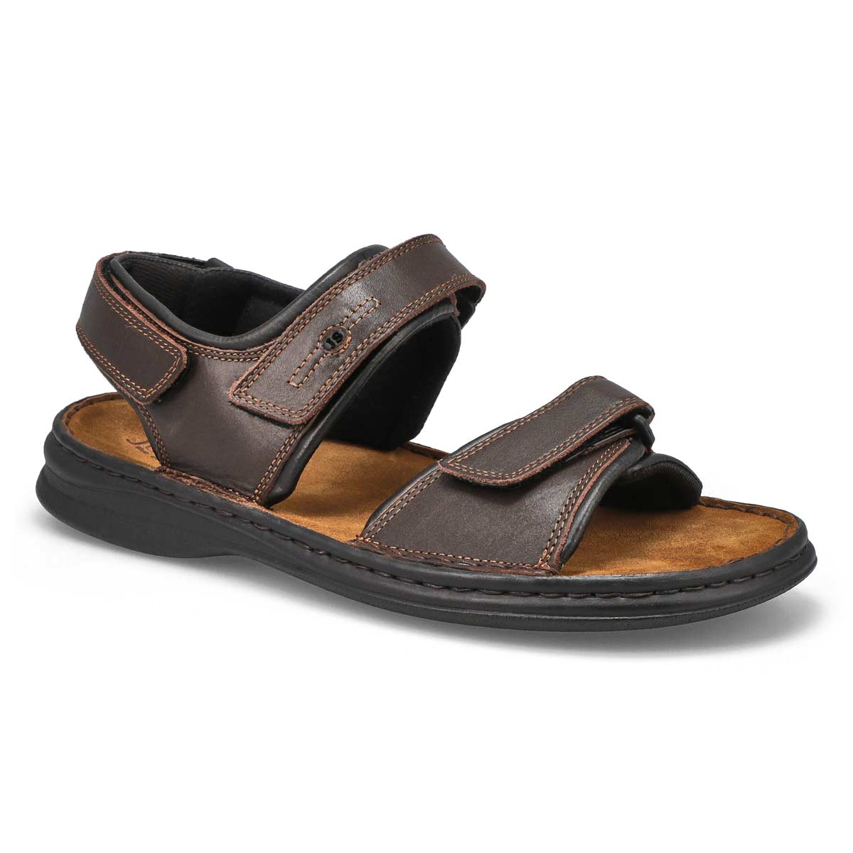 Men's Rafe Leather Casual Sandal Wide - Brown
