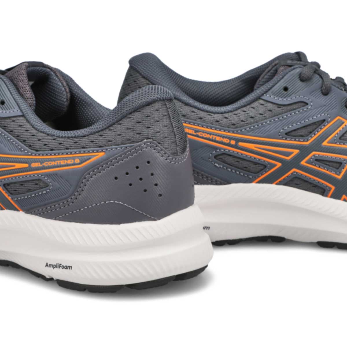 Mens Gel Contend 8 Lace Up Sneaker - Grey/Orange