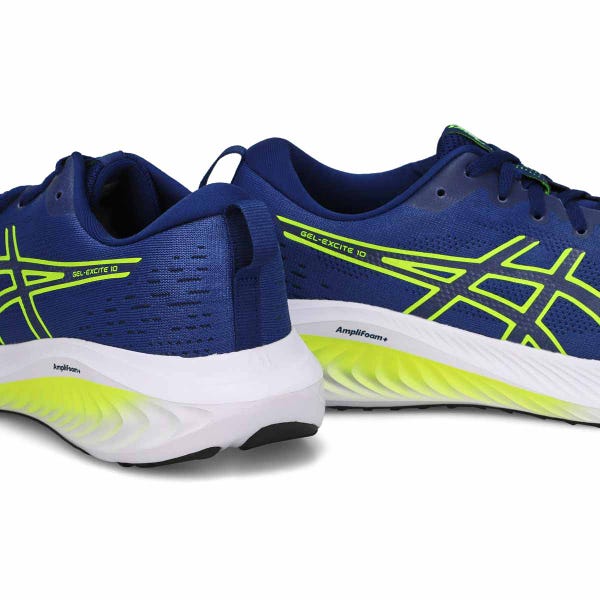 Chaussure de course de performance GEL-EXCITE 10, expansion bleue/jaune de sécurité, hommes