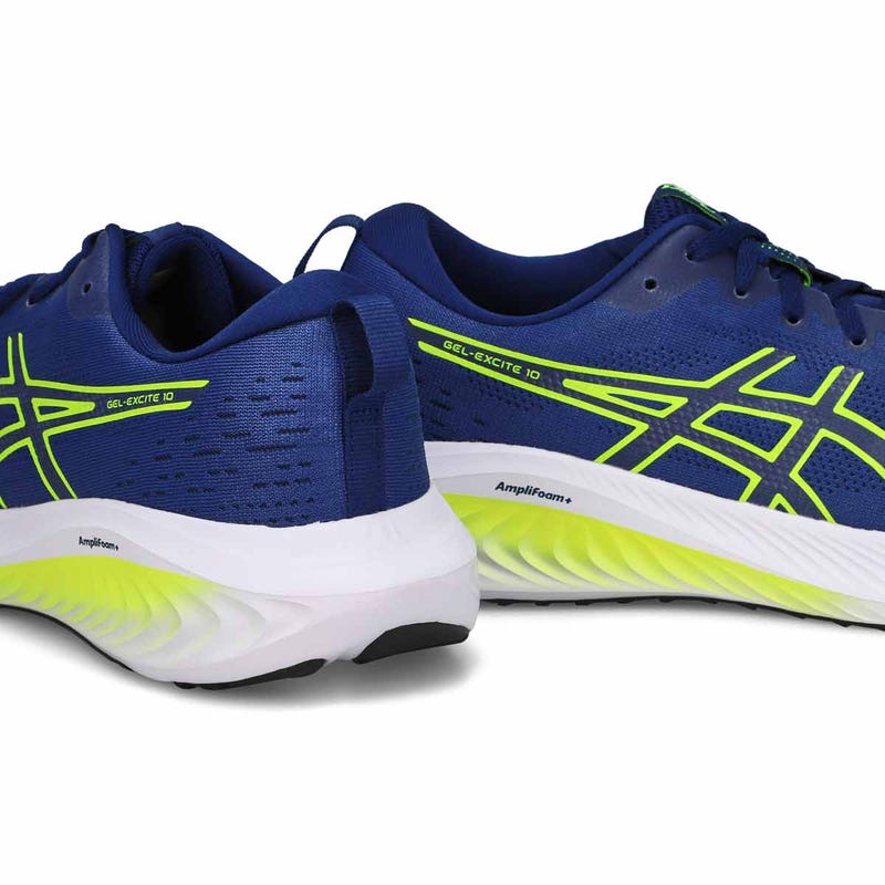 Chaussure de course de performance GEL-EXCITE 10, expansion bleue/jaune de sécurité, hommes