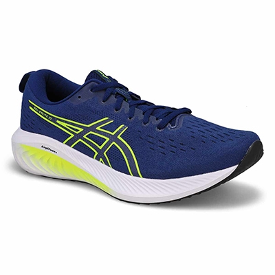 Chaussure de course de performance Gel-Excite 10, expansion bleue/jaune de sécurité, hommes