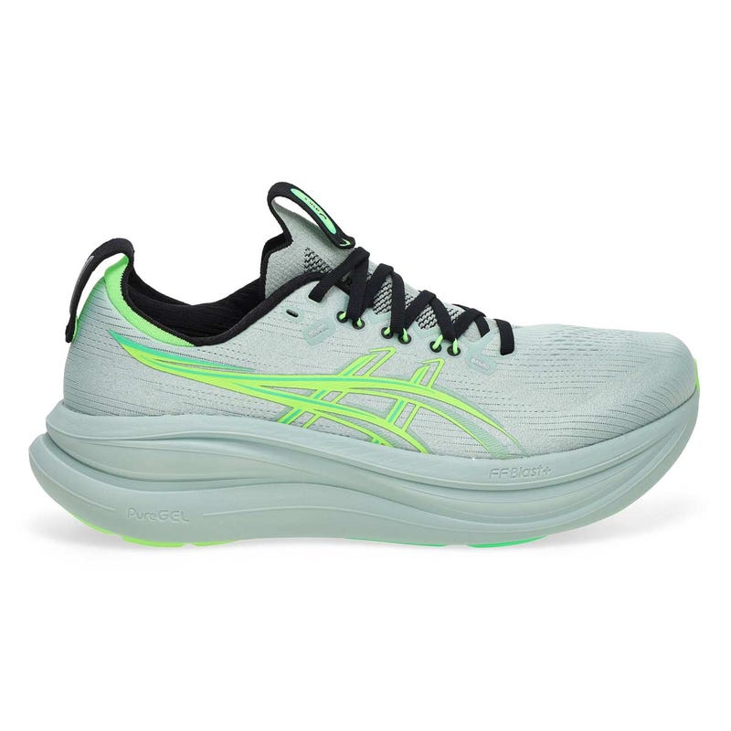 Baskets de performance GEL-NIMBUS 28, mousse froide/vert lumineux, hommes
