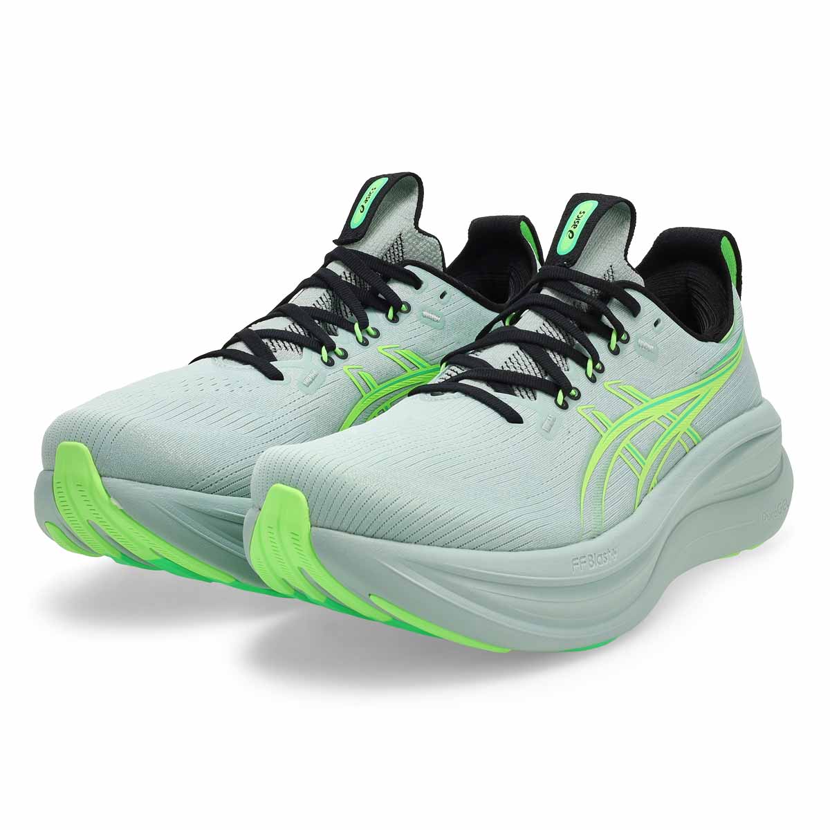 Baskets de performance GEL-NIMBUS 28, mousse froide/vert lumineux, hommes