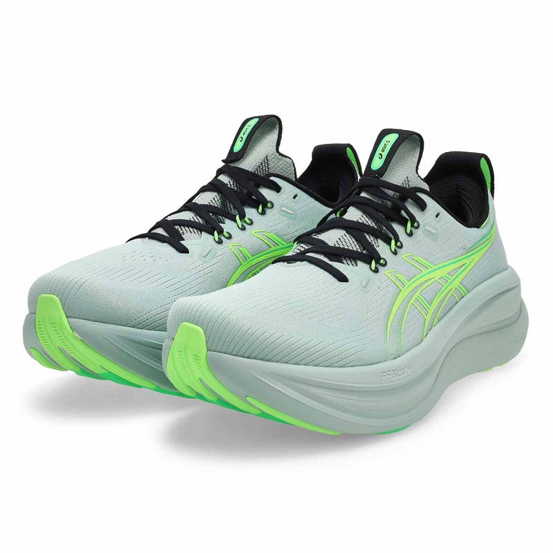 Baskets de performance GEL-NIMBUS 28, mousse froide/vert lumineux, hommes