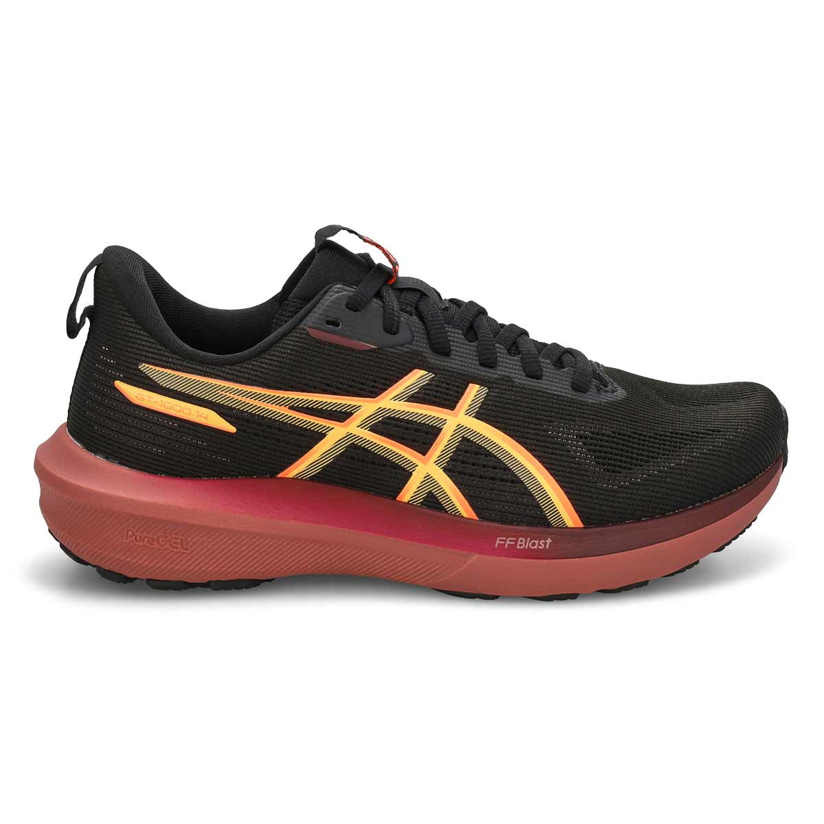 Women's  GT-1000 14 Lace Up Performance Sneaker - Black/Vivid Coral