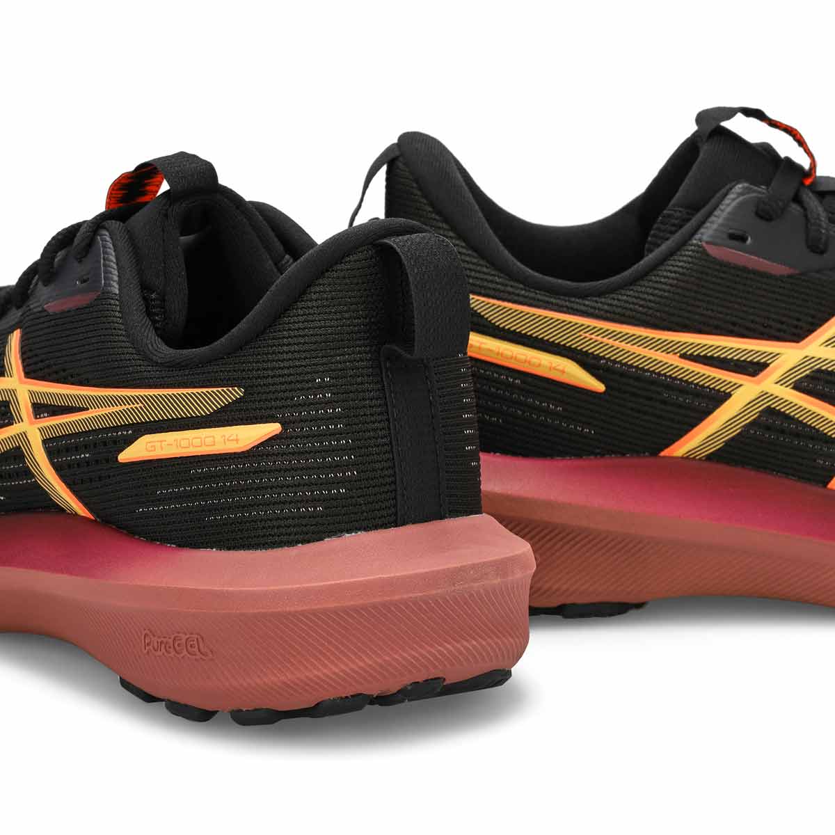 Women's  GT-1000 14 Lace Up Performance Sneaker - Black/Vivid Coral