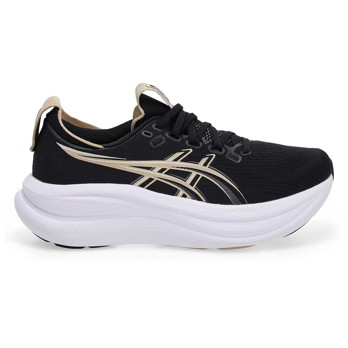 Baskets de performance GEL-NIMBUS 28, noir/plume grise, femmes