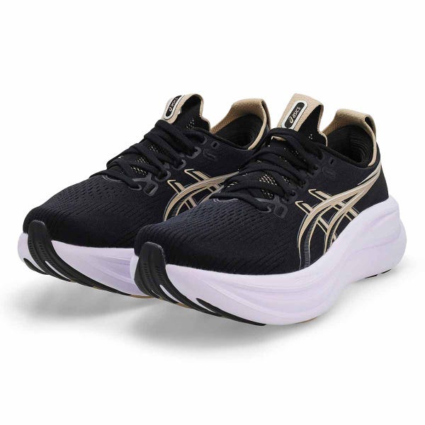 Baskets de performance GEL-NIMBUS 28, noir/plume grise, femmes