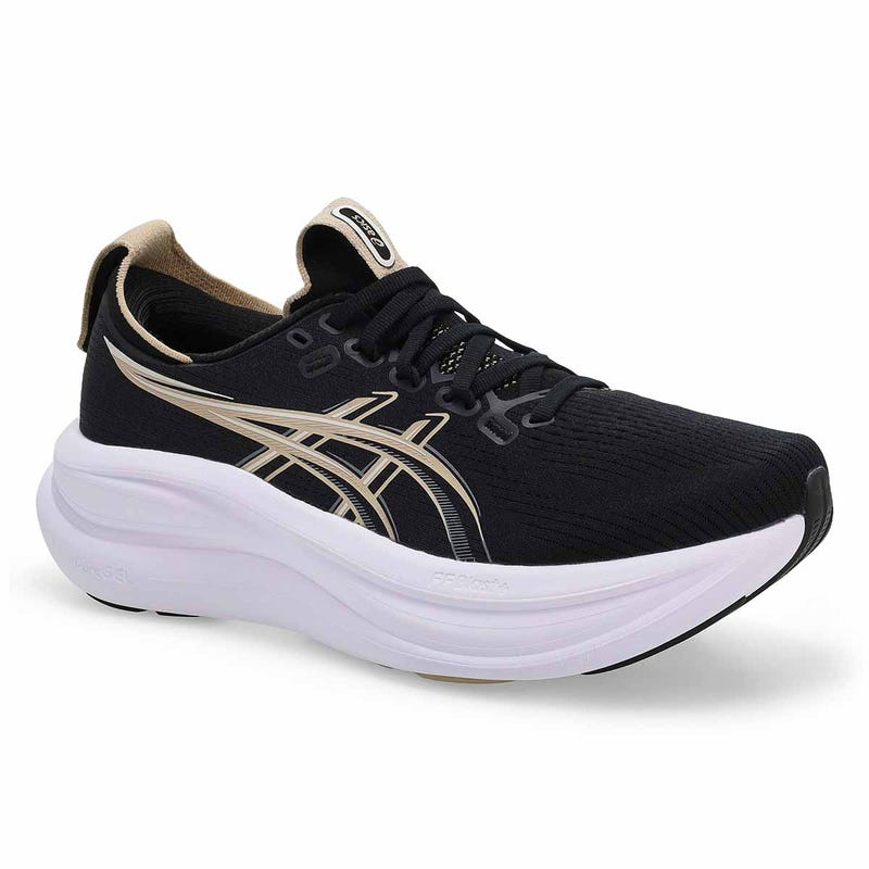Baskets de performance GEL-NIMBUS 28, noir/plume grise, femmes
