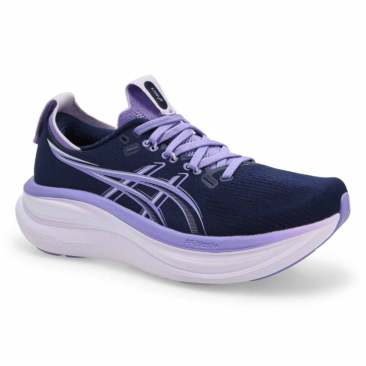 Baskets de performance GEL-NIMBUS 28, minuit/jacinthes, femmes