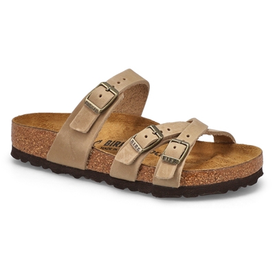 Lds Franca Oiled Leather Sandal - Tobacco