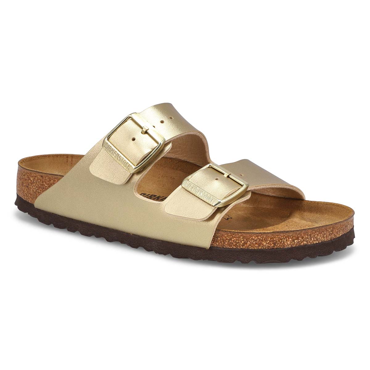 Women's Arizona Birko-Flor 2 Strap Narrow Sandal - Gold