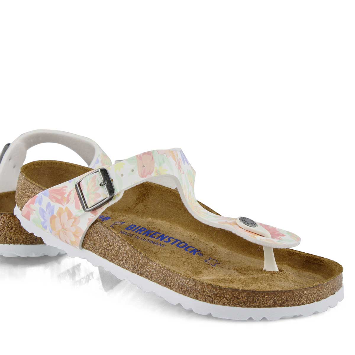 Women's Gizeh Soft Footbed Thong Sandal - Flower/White