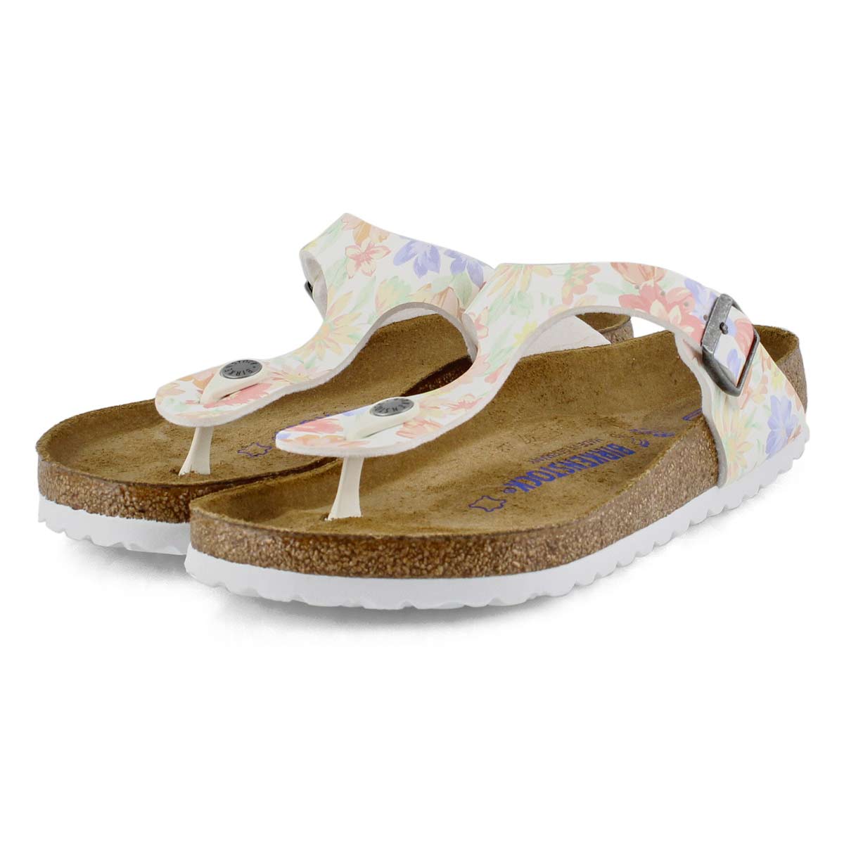 Women's Gizeh Soft Footbed Thong Sandal - Flower/White