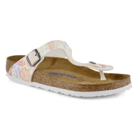 Women's Gizeh Soft Footbed Thong Sandal - Flower/White