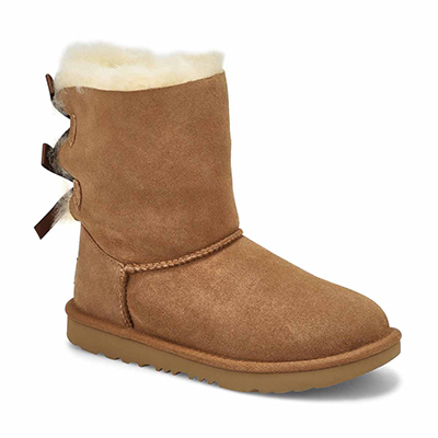 Grls Bailey Bow II Sheepskin Boot - Chestnut