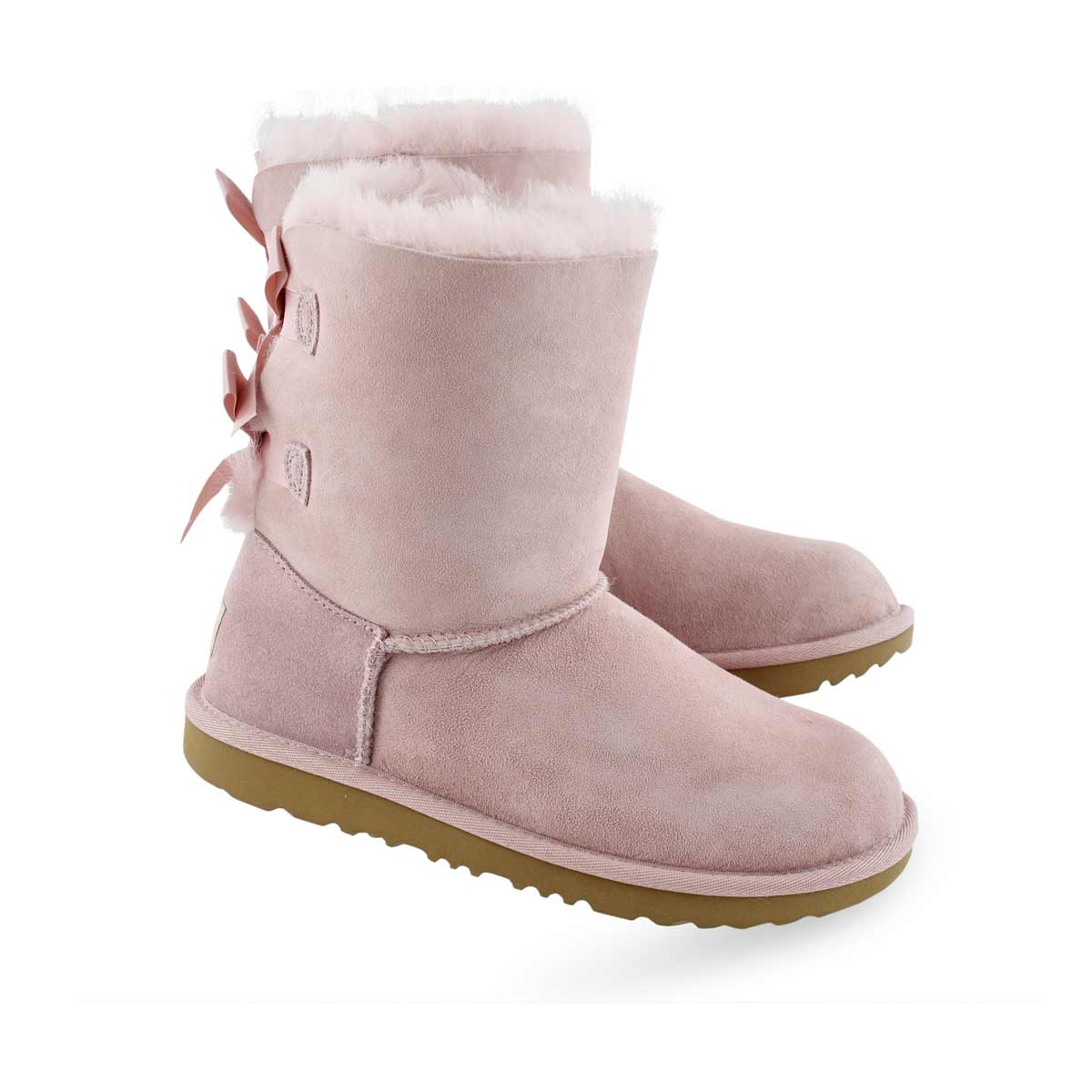 Girl's Bailey Bow II Sheepskin Boot - Pink Crystal