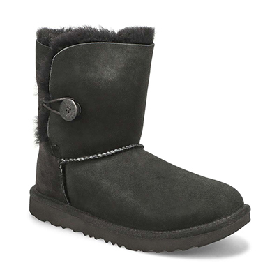 Grls Bailey Button II Sheepskin Boot - Black