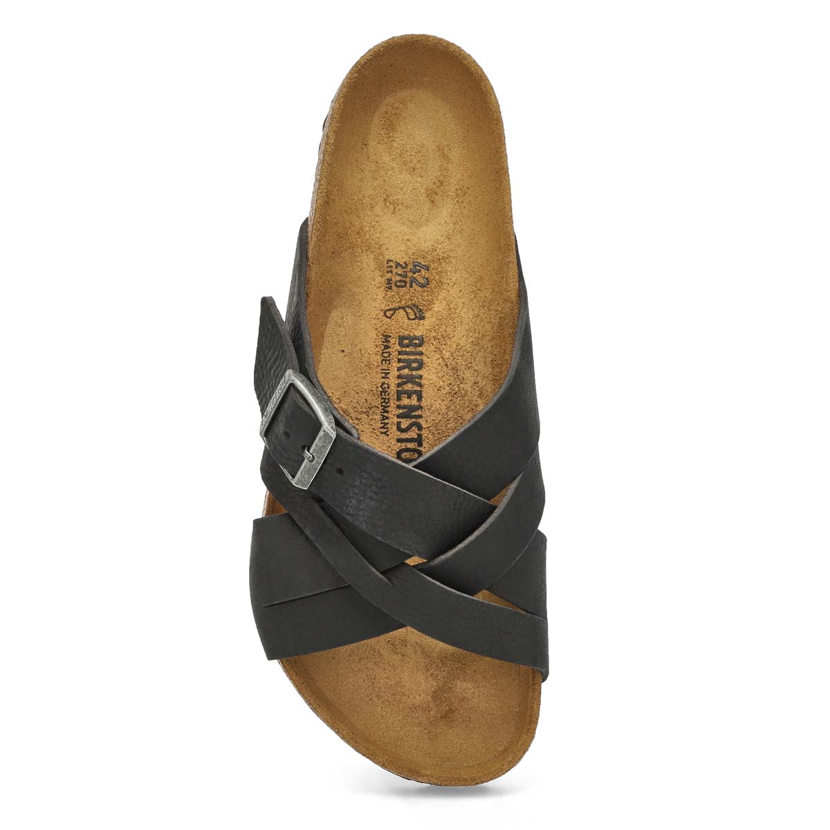 Men's Lugano Oiled Leather Slide Sandal - Black