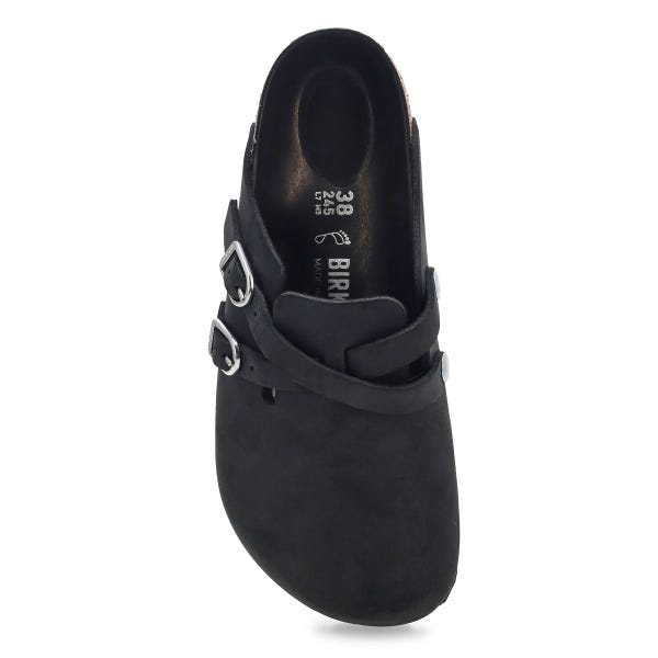 Women's Blair HEX Oiled Leather Casual Clog - Black