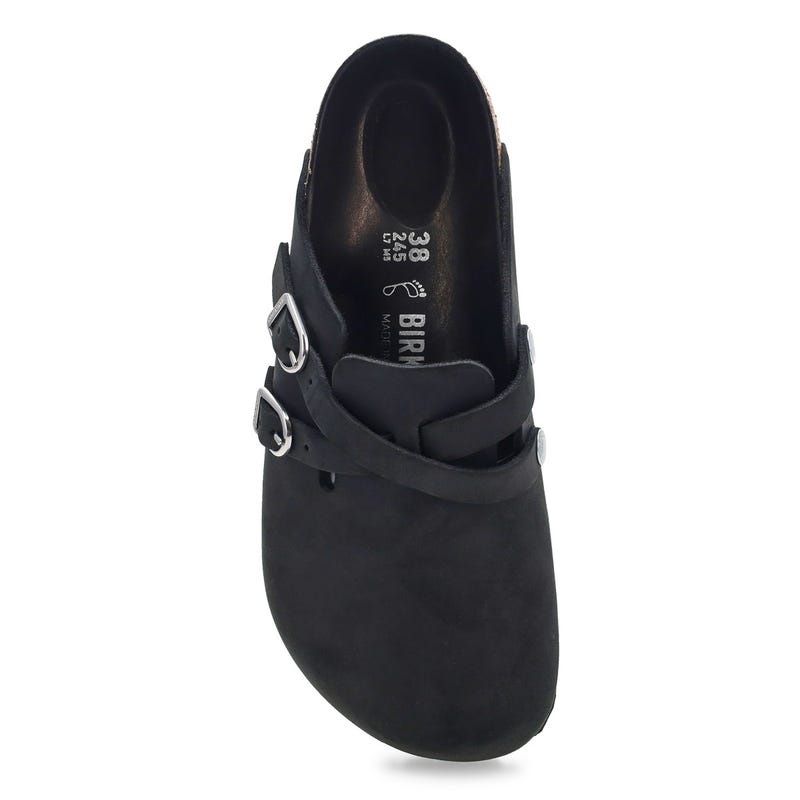 Women's Blair HEX Oiled Leather Casual Clog - Black