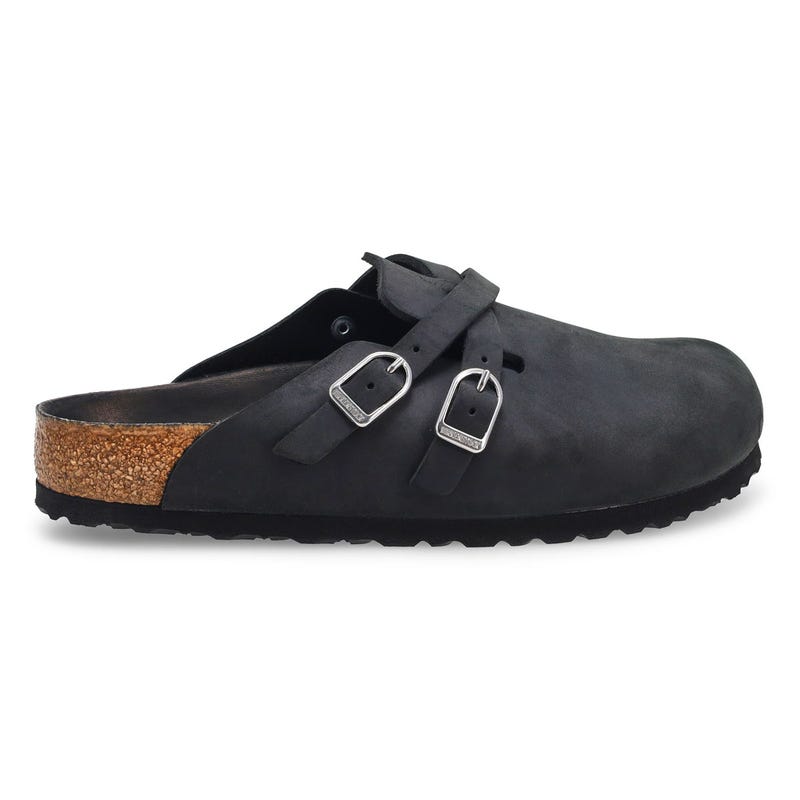Women's Blair HEX Oiled Leather Casual Clog - Black