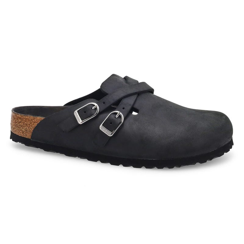 Women's Blair HEX Oiled Leather Casual Clog - Black