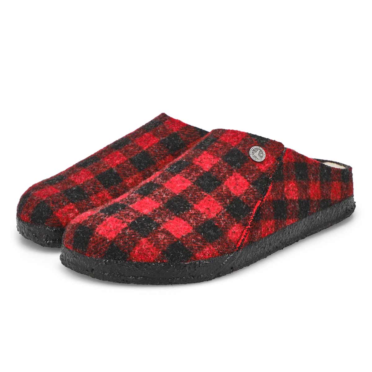 Pantoufle à carreaux ZERMATT rouge homme