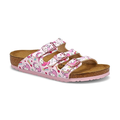 Grls Florida Birko-Flor Narrow Sandal - Unicorn Pink