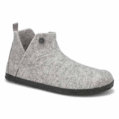 Lds Andermatt Shearling Narrow Slipper - Light Grey