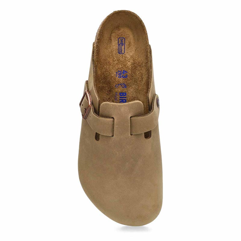 Men's Boston Oiled Leather Casual Clog - Tobacco