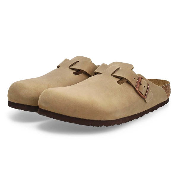 Men's Boston Oiled Leather Casual Clog - Tobacco