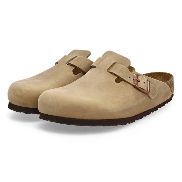 Women's Boston Oiled Leather Casual Clog - Tobacco