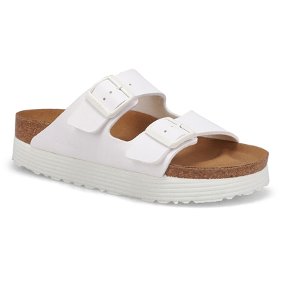 Lds Arizona Vegan Platform 2-Strap Narrow Sandal - White