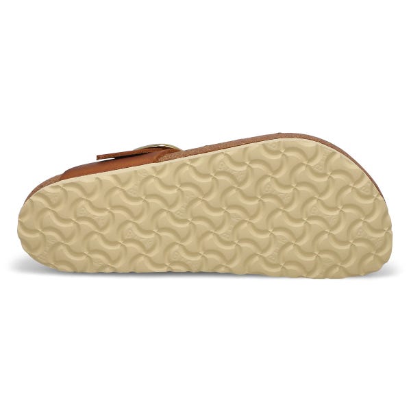 Tongs en cuir huilé à grosse boucle GIZEH BIG BUCKLE, cognac, femmes