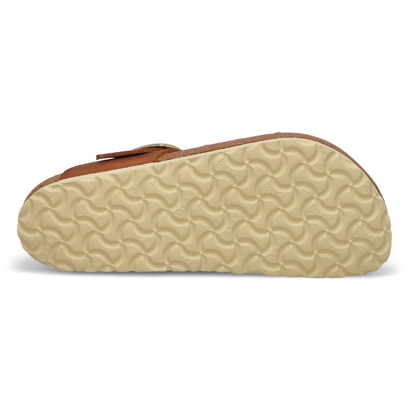 Tongs en cuir huilé à grosse boucle GIZEH BIG BUCKLE, cognac, femmes