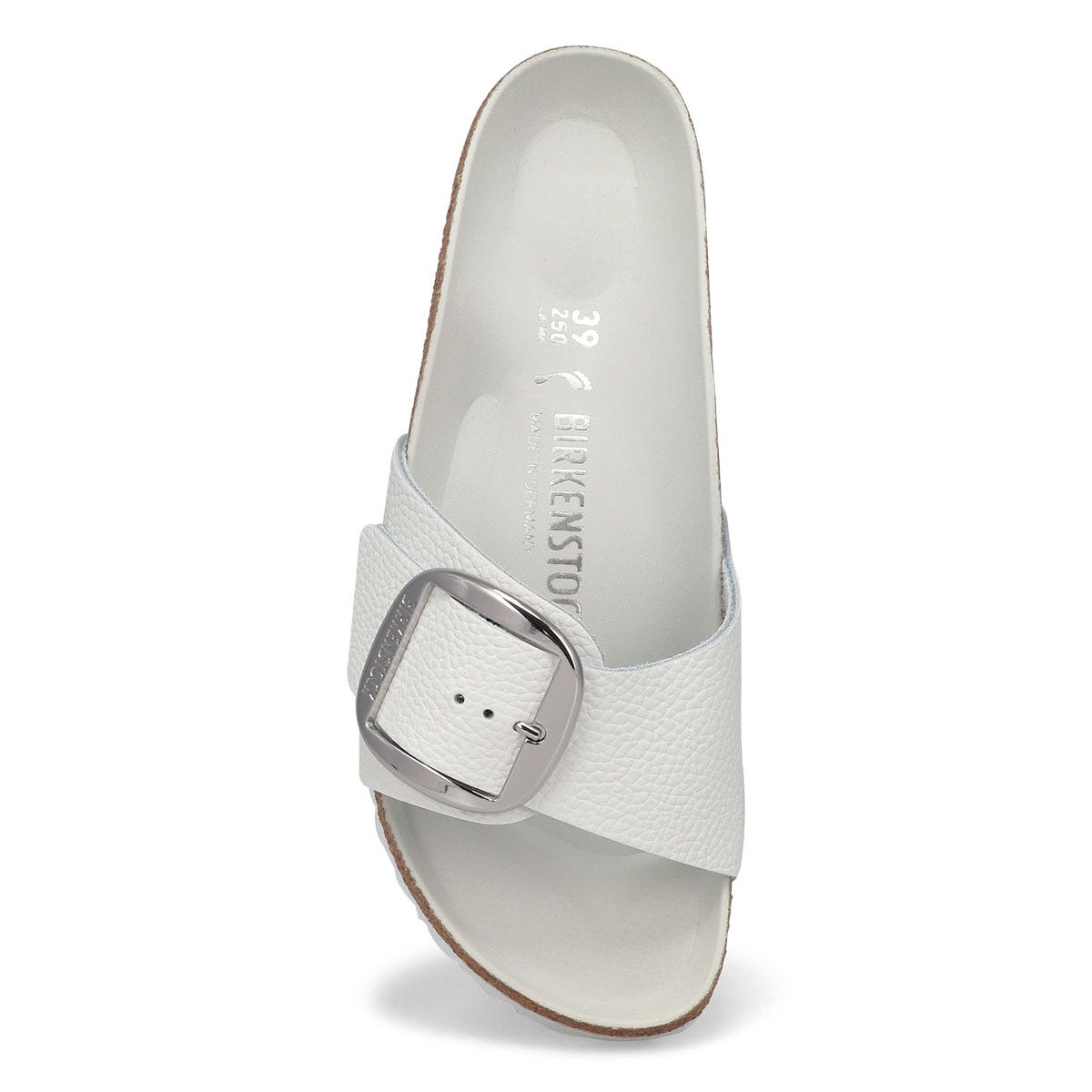 Women's Madrid Big Buckle Leather 1 Narrow Strap Sandal - White