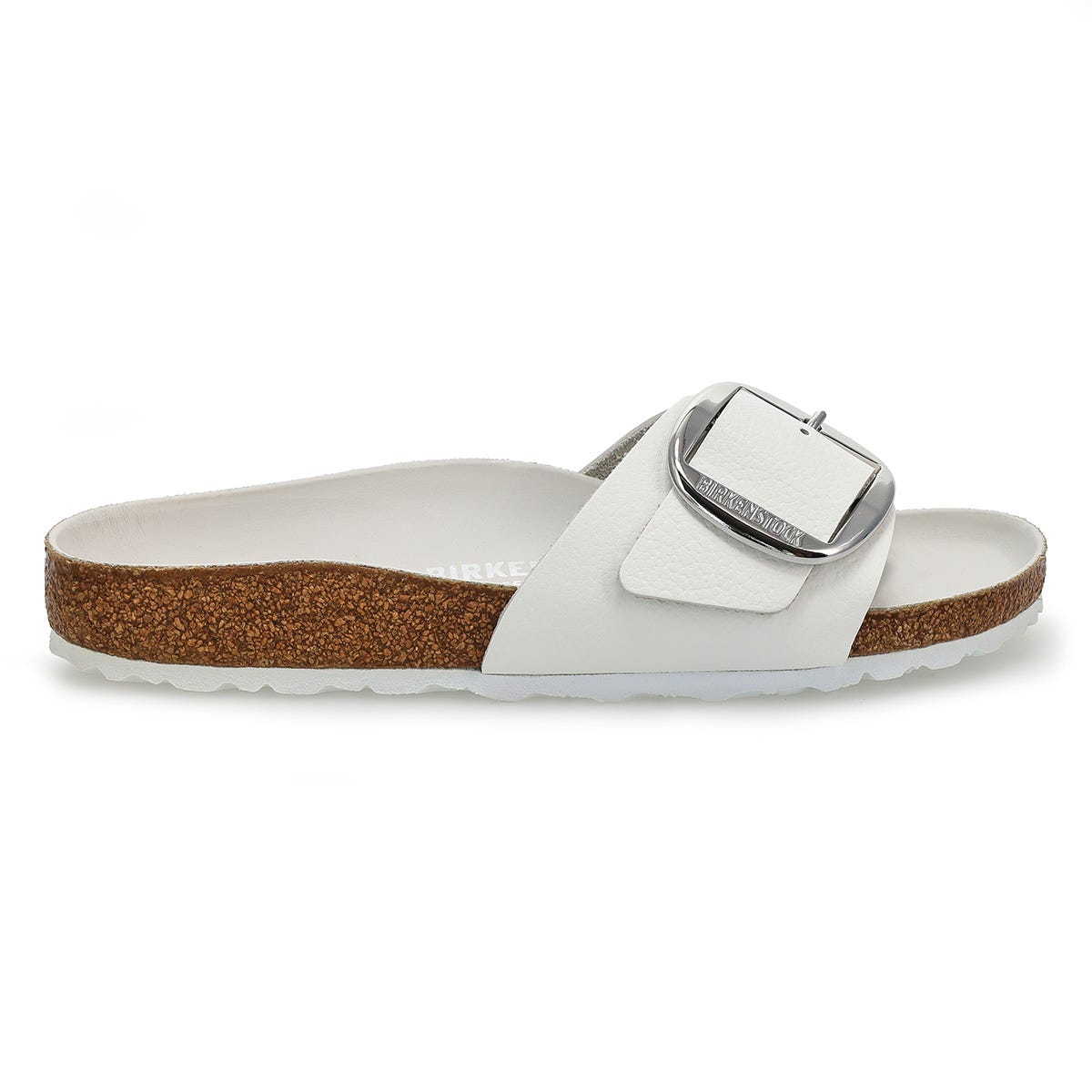 Women's Madrid Big Buckle Leather 1 Narrow Strap Sandal - White