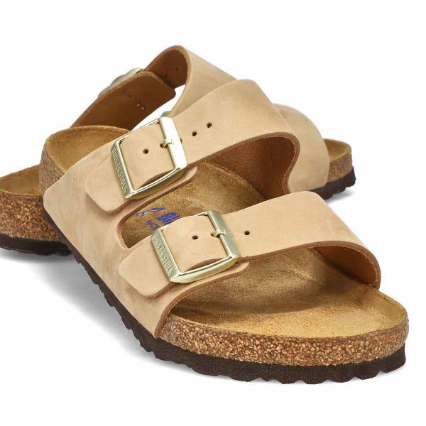 Sandale avec assise souple ARIZONA SF, château de sable, femmes