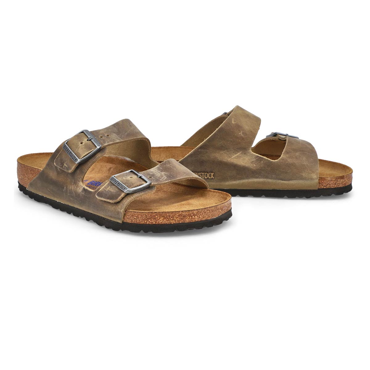 Men's Arizona Oiled Leather 2-Strap Sandal - Khaki