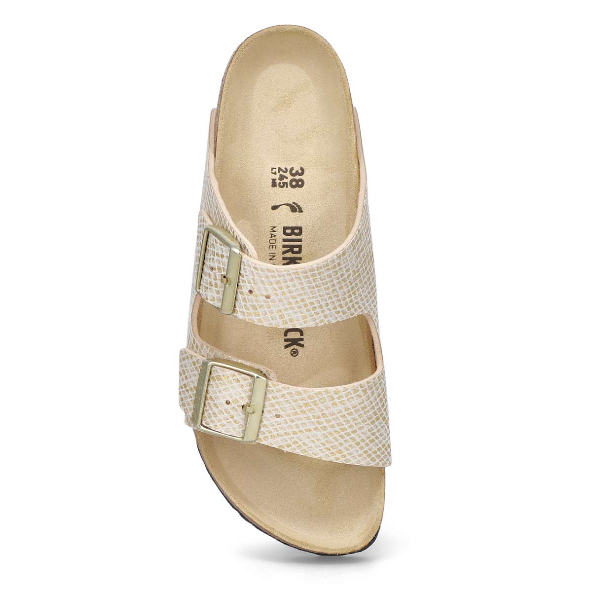 New Birkenstock Arizona gold Leather Sandals with a Soft Footbed. Size 39 narrow. | Gold leather 