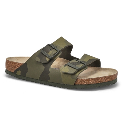 Sandale à 2 brides Arizona Birko-Flor, vert camouflage, hommes