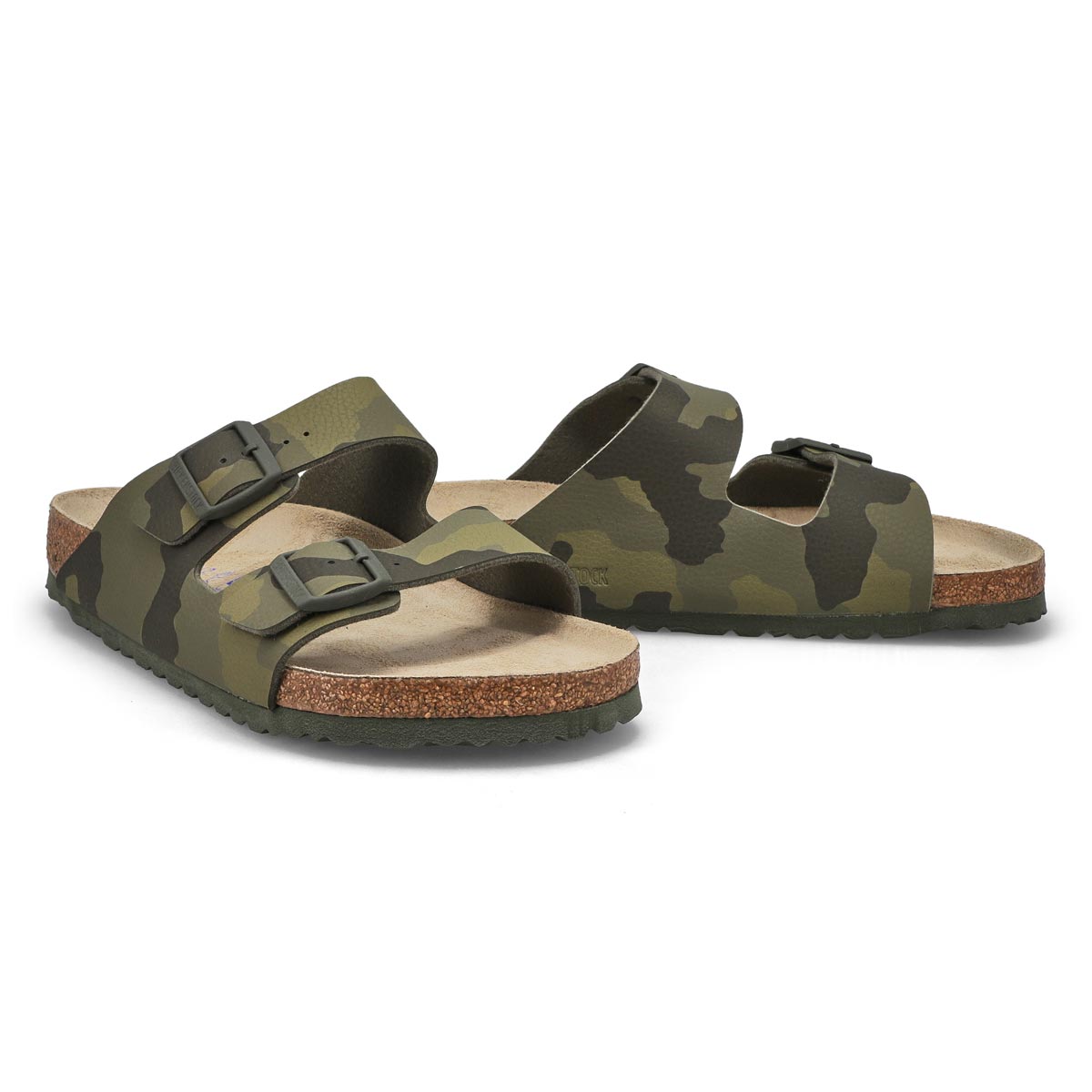 Sandale à 2 brides ARIZONA BIRKO-FLOR, vert camouflage, hommes