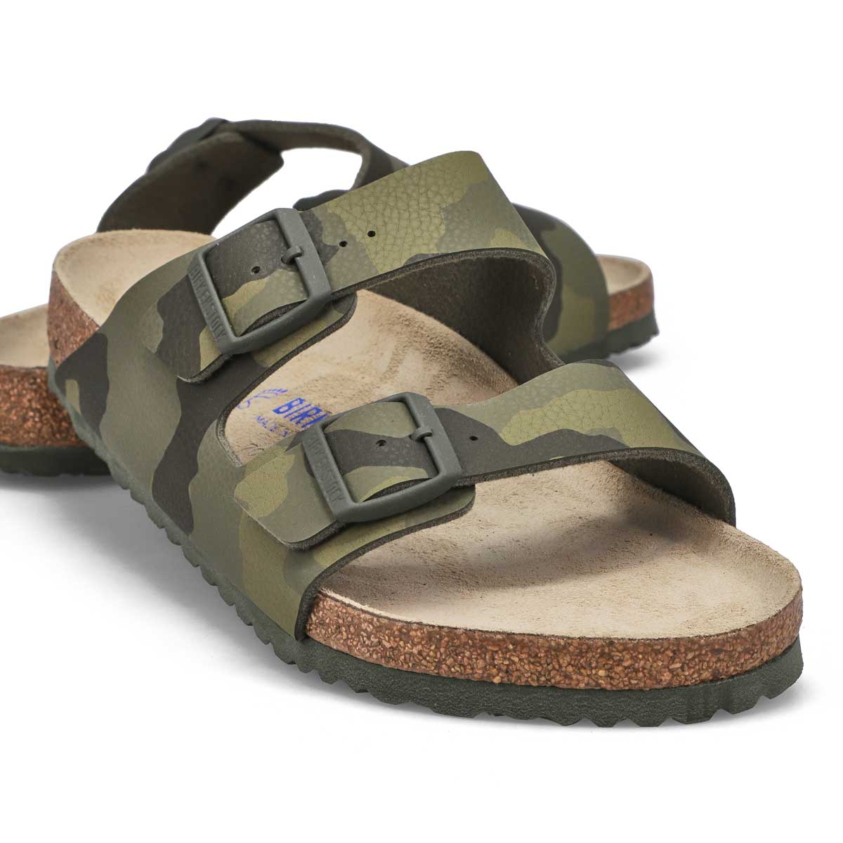 Sandale à 2 brides ARIZONA BIRKO-FLOR, vert camouflage, hommes