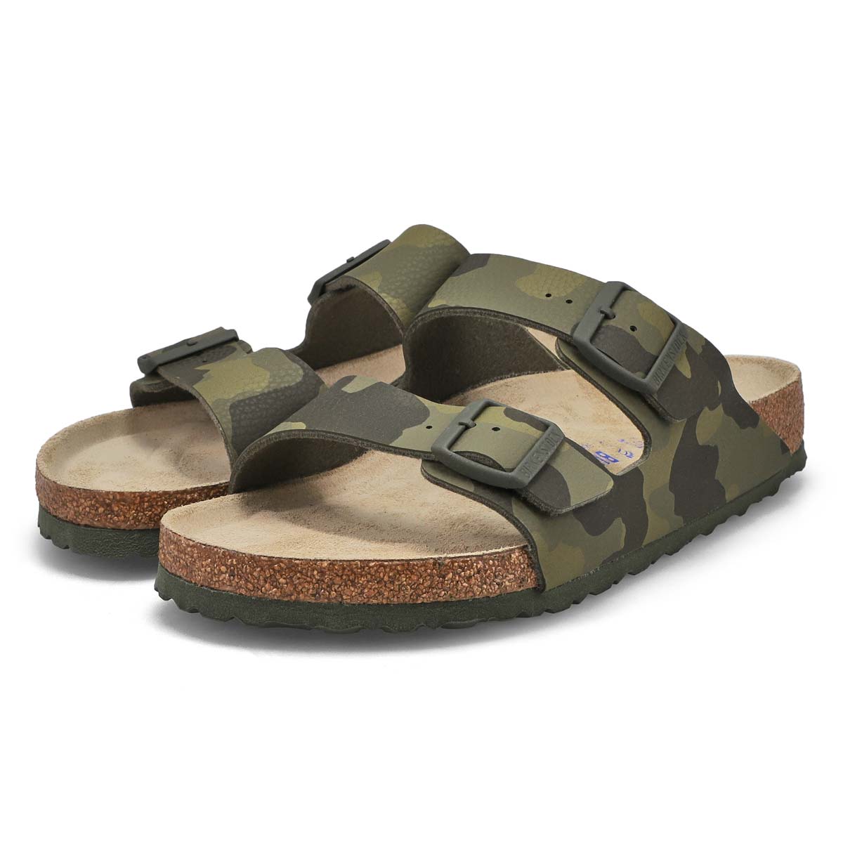 Sandale à 2 brides ARIZONA BIRKO-FLOR, vert camouflage, hommes