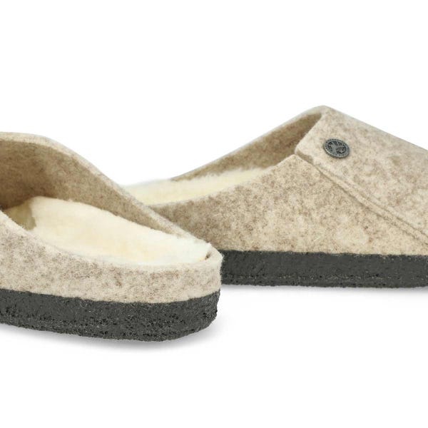 Pantoufle étroite ZERMATT SHEARLING, coquille d'œuf/écru, femmes